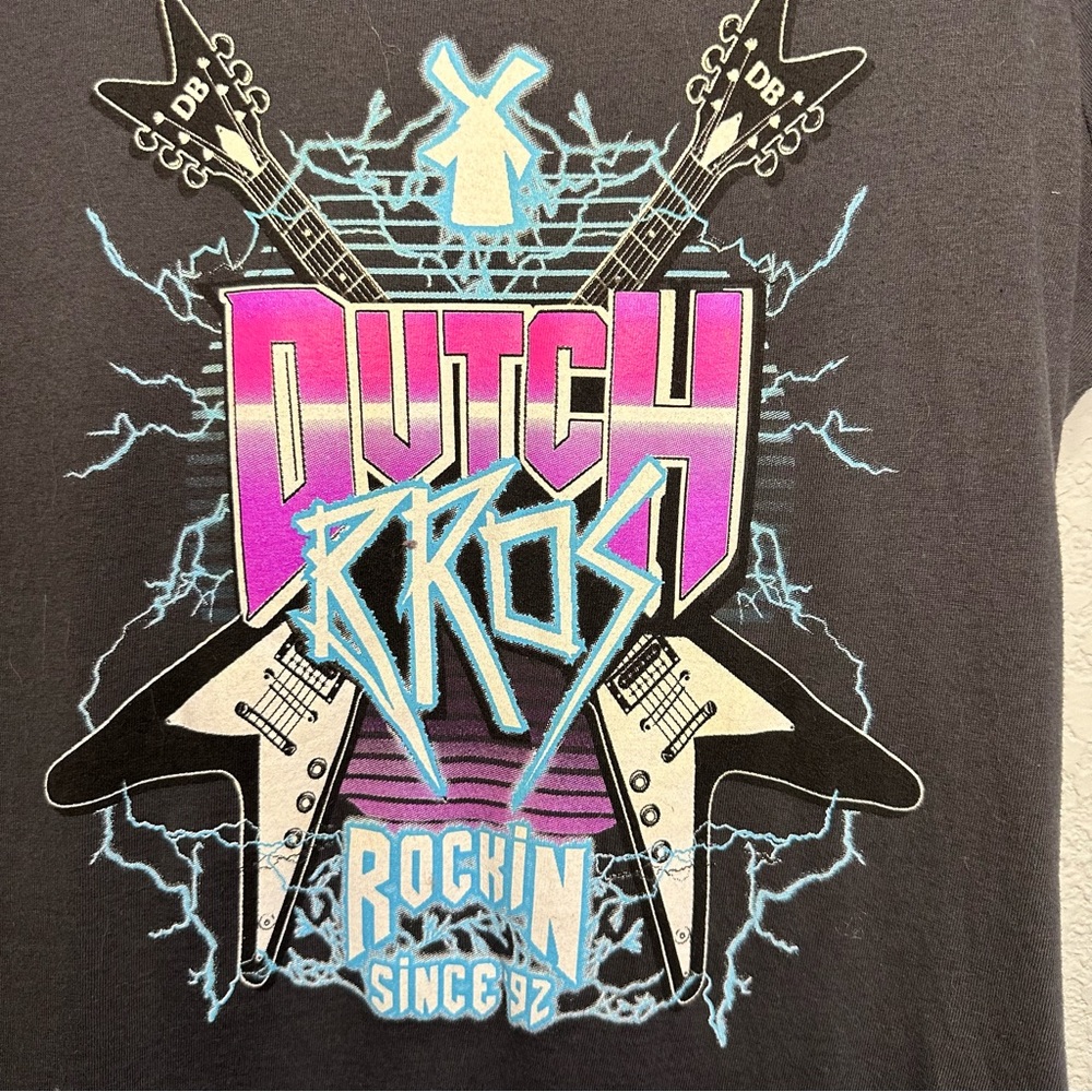 COPY - Dutch Bros VINTAGE Black MEDIUM “Rockin’ Since ‘92” RARE Guitar … - Picture 3 of 4